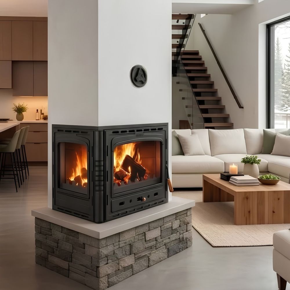 Wood Burning Fireplace with Back Boiler Prity 3C W28, 28.2kw | Back Boiler Fireplaces | Wood Burning Fireplaces |