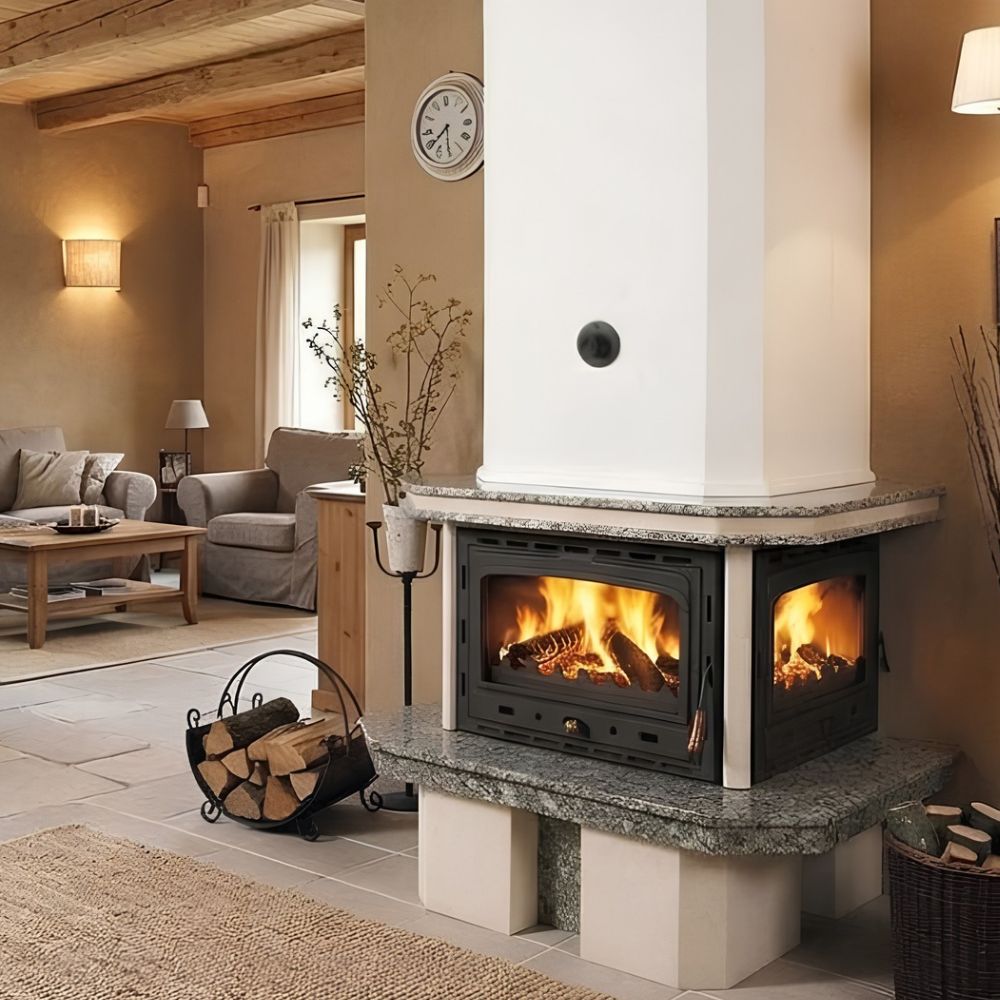 Wood Burning Fireplace with Back Boiler Prity 3C W35, 35kw | Back Boiler Fireplaces | Wood Burning Fireplaces |