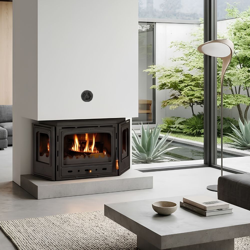 Wood Burning Fireplace with Back Boiler Prity ATC W20, 21.1kw | Modern Fireplaces | Wood Burning Fireplaces |