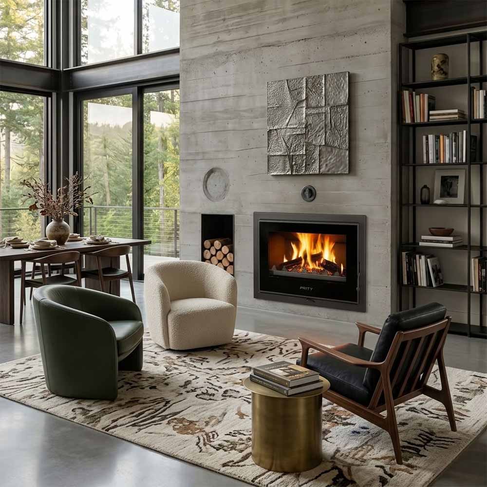 Wood Burning Fireplace Prity With Back Boiler P W28 TV, 28.2kw | Back Boiler Fireplaces | Wood Burning Fireplaces |