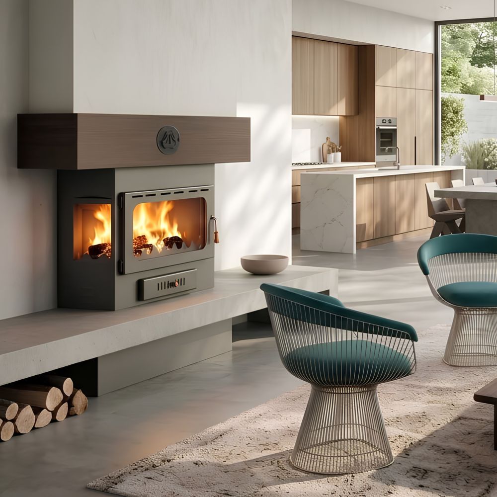 Wood Burning Fireplace with Back Boiler Prity A W16, 16kw | Back Boiler Fireplaces | Wood Burning Fireplaces |