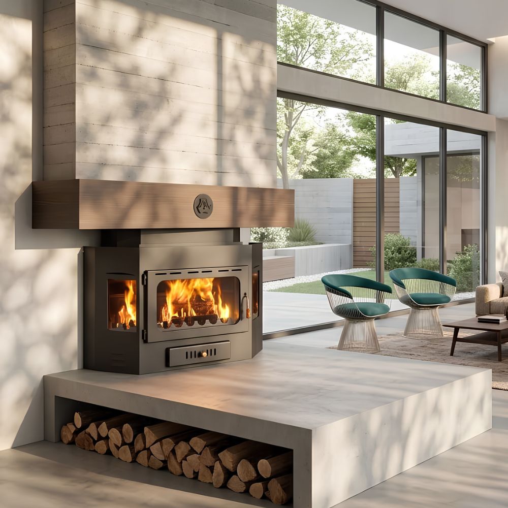 Wood Burning Fireplace with Back Boiler Prity A W20, 21.1kw | Back Boiler Fireplaces | Wood Burning Fireplaces |