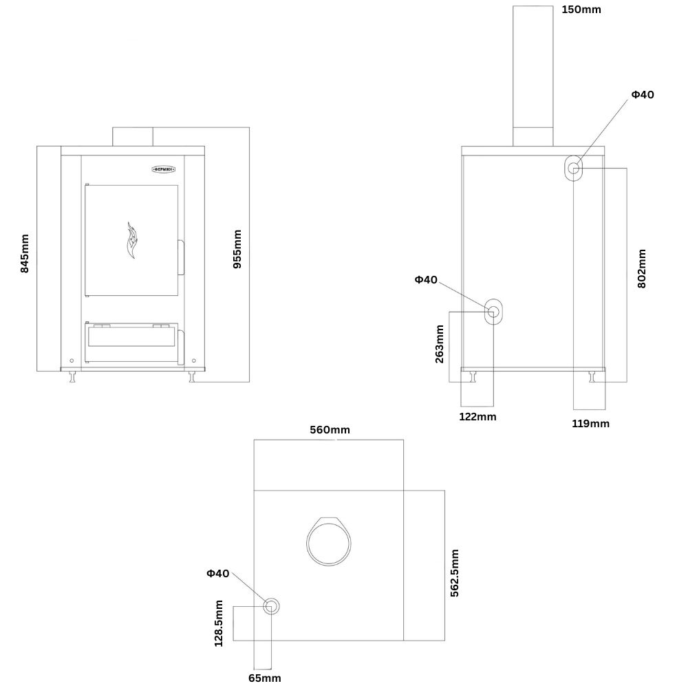 Wood Boiler for Central Heating Balkan Energy ATS HYDRO, 20 kW |  |  |
