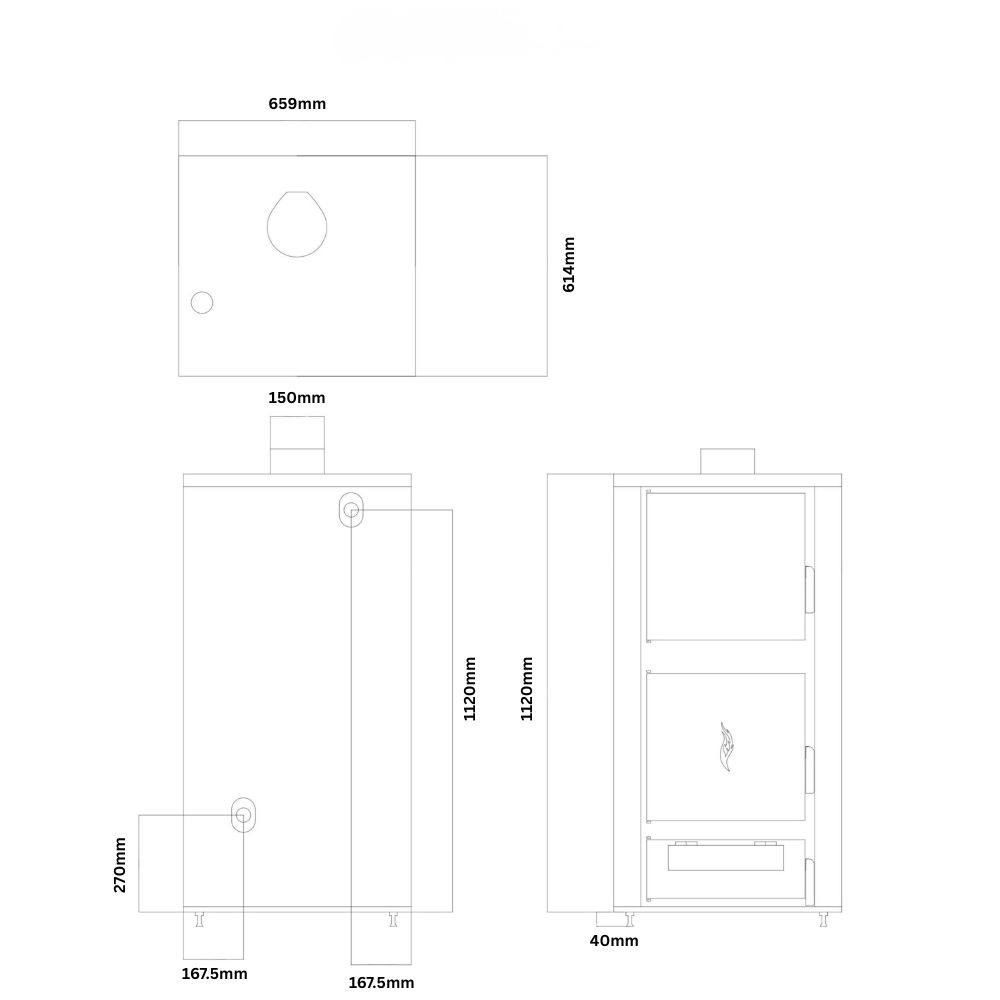 Wood Boiler for Central Heating Balkan Energy ATS HYDRO, 40 kW |  |  |