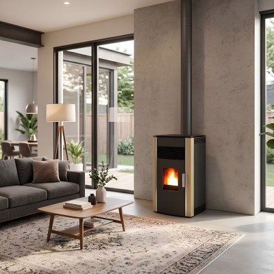 Direct vent pellet stove Alfa Plam Luca Ivory, 8kW - Alfa-Plam