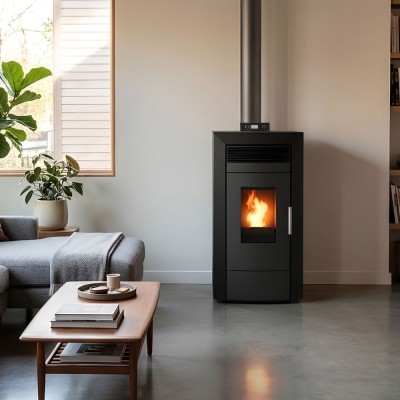 Pellet stove with back boiler Alfa Plam Commo Black, 22.5kW - Product Comparison