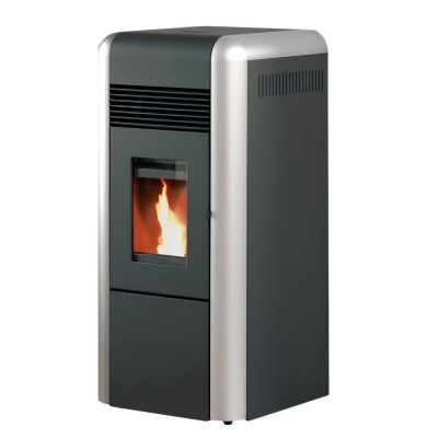 Pellet stove with back boiler Alfa Plam Dino Silver, 27kW - Pellet Stoves With Back Boiler