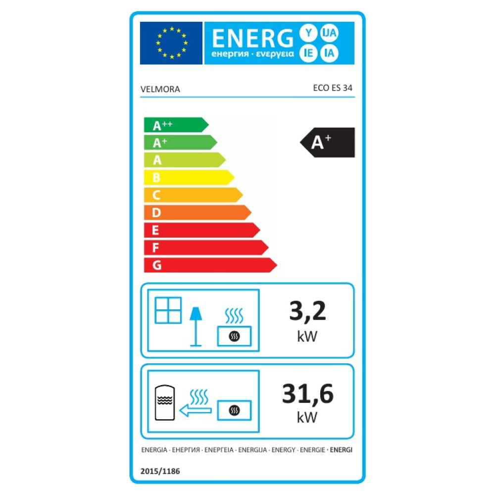 Pellet Stove Velmora Fire ES 34, 34.8kW |  |  |