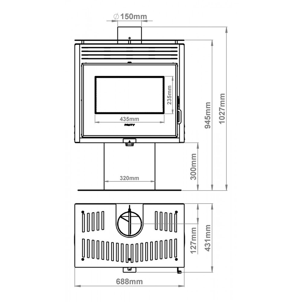 Wood burning stove Prity PM3L E, 10.8kW, Log | Wood Burning Stoves |  |
