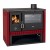 Wood Cooker Stove Prity GT Red, with Stainless Steel Oven, 15 kW