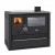 Wood Cooker Stove with Back Boiler Prity GT W10 Black, with Stainless Steel Oven, Ceramic Glass Hob and Drawer, 9.6 kW