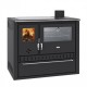 Wood cooker stove with back boiler Prity GT W10, with stainless steel oven, glass ceramic hob and drawer 9.6kW | Wood Burning Stoves With Oven | Wood Burning Stoves |
