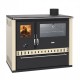 Wood cooker stove with back boiler Prity GT W10 Ivory, with stainless steel oven, steel hop and drawer, 9.6kW | Wood Burning Stoves With Oven | Wood Burning Stoves |