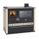 Wood cooker stove with back boiler Prity GT W10 Ivory, with stainless steel oven, glass ceramic hop and drawer, 9.6kW | Wood Burning Stoves With Oven | Wood Burning Stoves |
