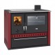 Wood cooker stove with back boiler Prity GT W10 Red, with stainless steel oven, glass ceramic hob and drawer, 9.6kW | Wood Burning Stoves With Oven | Wood Burning Stoves |