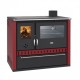 Wood cooker stove with back boiler Prity GT W10 Red, with stainless steel oven, steel hop and drawer, 9.6 kW | Wood Burning Stoves With Oven | Wood Burning Stoves |