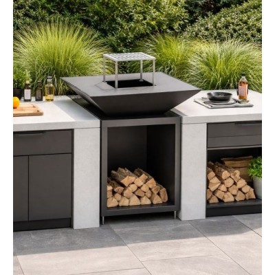 Steel Charcoal Grill Balkan Energy SQUARE 750 - Balkan Energy