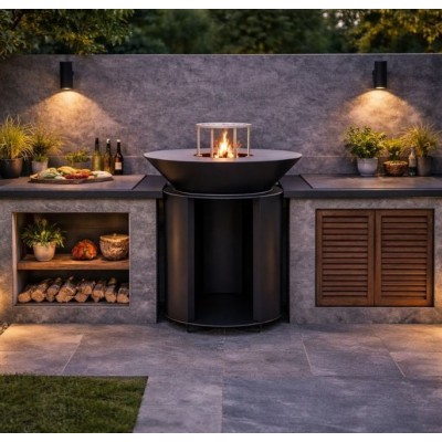 Steel charcoal Grill Balkan Energy ROUND 750 - Balkan Energy