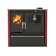 Wood cooker stove Verso CS Plus with stainless steel oven and ceramic top, Red, Right, 7.7kW | Wood Burning Stoves With Oven | Wood Burning Stoves |