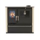 Wood cooker stove Verso CS Plus with stainless steel oven and steel top, Ivory, Right, 7.7kW | Wood Burning Stoves With Oven | Wood Burning Stoves |