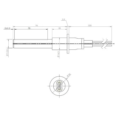 Ceramic Igniter / Heating element for pellet stove MCZ, RED and others, total length 107mm, 315W - Igniters / Resistors for Pellet Stoves