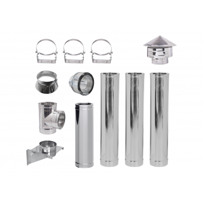 Chimney kit for pellet stove, Stainless steel, Insulated, Ф100 (inner diameter), 4.7m - Product Comparison