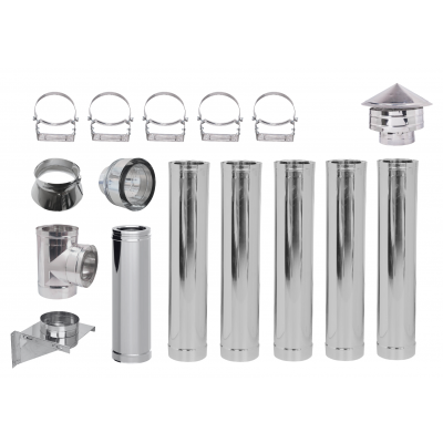 Chimney kit for pellet stove, Stainless steel, Insulated, Ф80 (inner diameter), 6.7m - Product Comparison