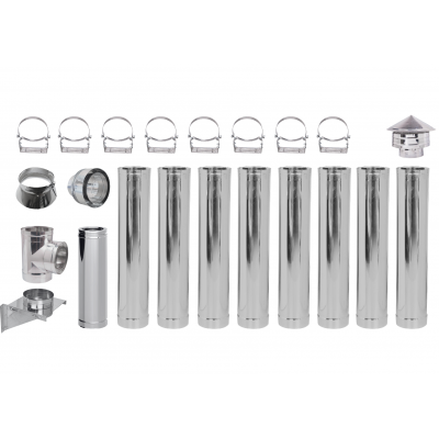 Chimney kit for pellet stove, Stainless steel, Insulated, Ф80 (inner diameter), 9.7m - Product Comparison