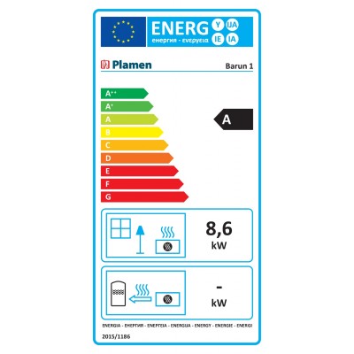 Wood Burning Fireplace Plamen Barun 1, Heat Οutput 8.6kw - Wood Burning Fireplaces