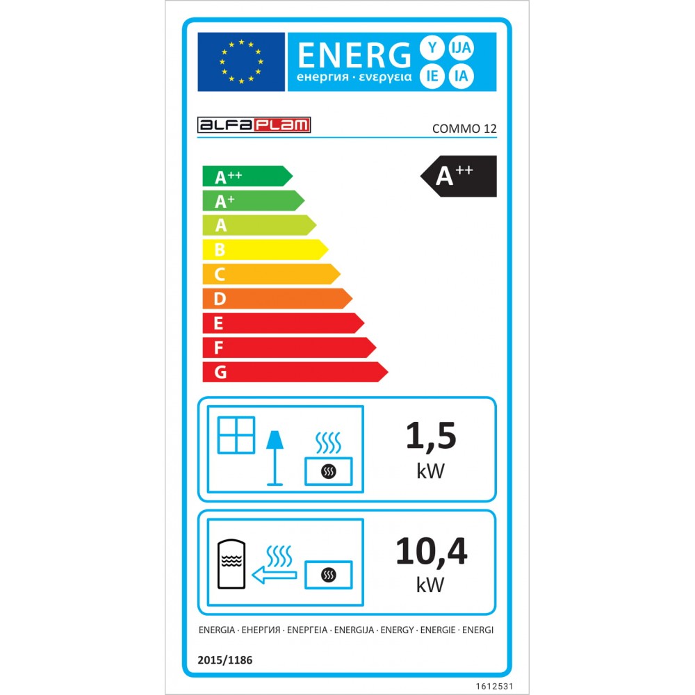 Pellet boiler stove Alfa Plam Commo 12 Red, 12kW | Pellet Stoves With Back Boiler | Pellet Stoves |