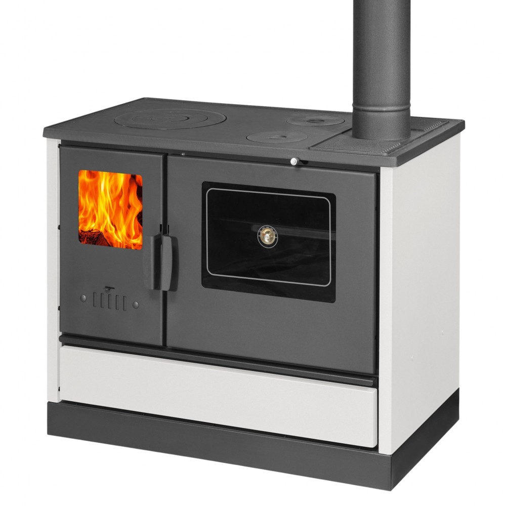 Wood cooker stove with cast iron top Balkan Energy 4020 White, 7.9kW | Wood Cooker Stoves |  |