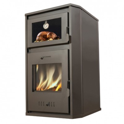 Wood burning stove with back boiler and oven Balkan Energy Rosana, 15.26kW - 25.5kW - Wood