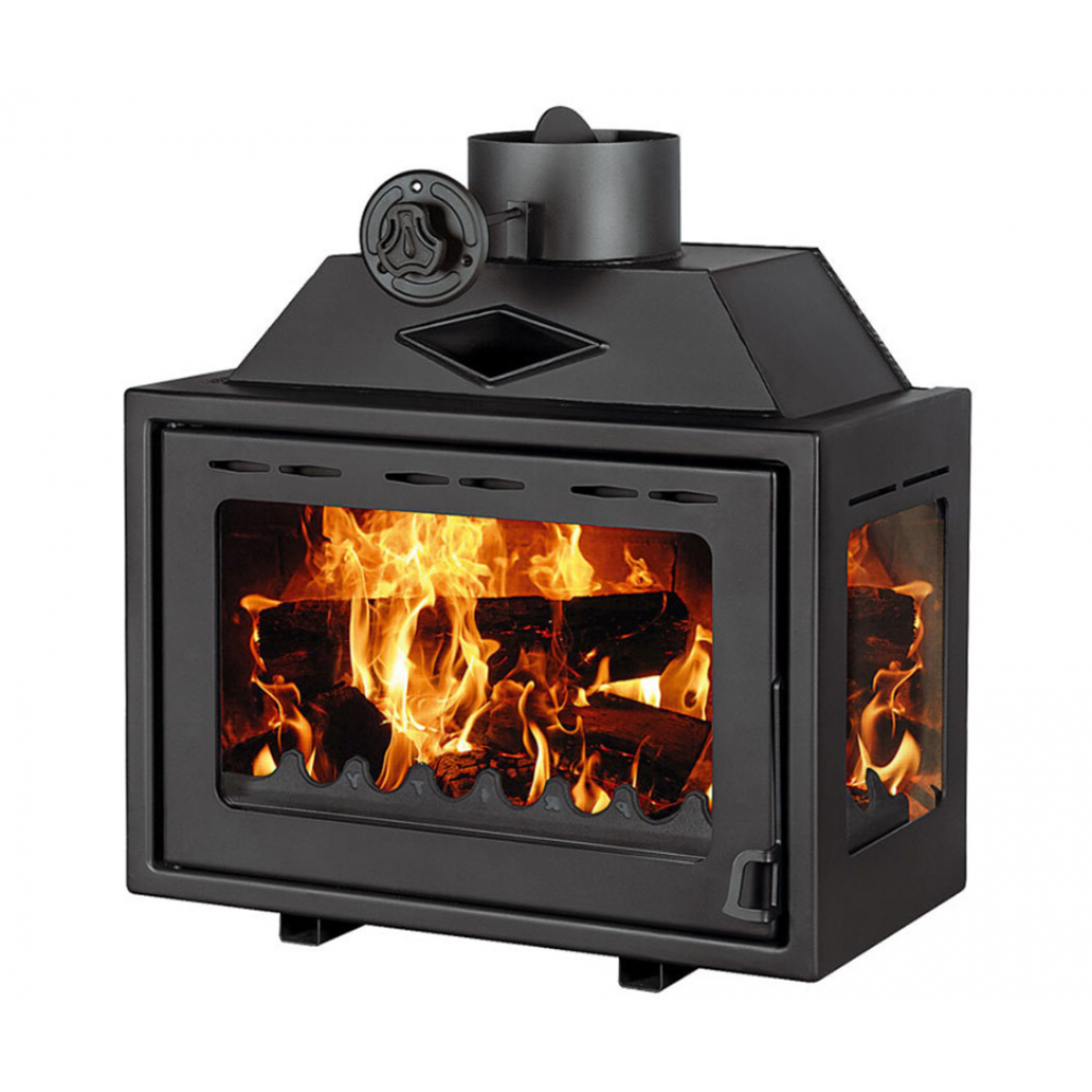 Wood Burning Fireplace Prity O, 10kw, Right