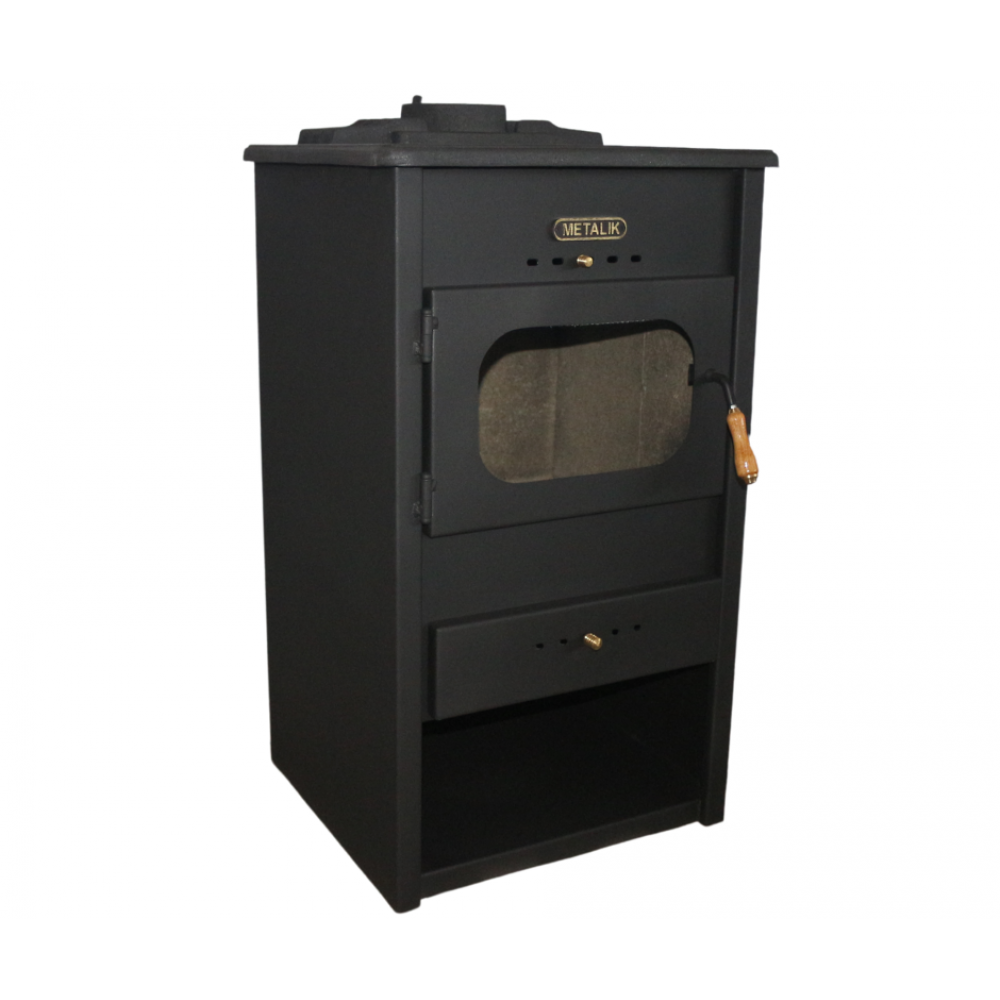 Wood burning stove Metalik with solid cast iron top, 9.6 kW | Wood Burning Stoves | Stoves |