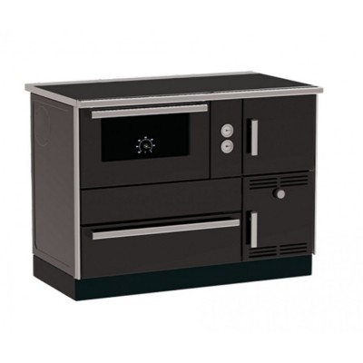 Wood burning cooker with back boiler Alfa Plam Alfa Term 35 Anthracite-Left, 32kW - Cookers With Back Boiler