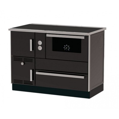 Wood burning cooker with back boiler Alfa Plam Alfa Term 35 Anthracite-Right, 32kW - Wood