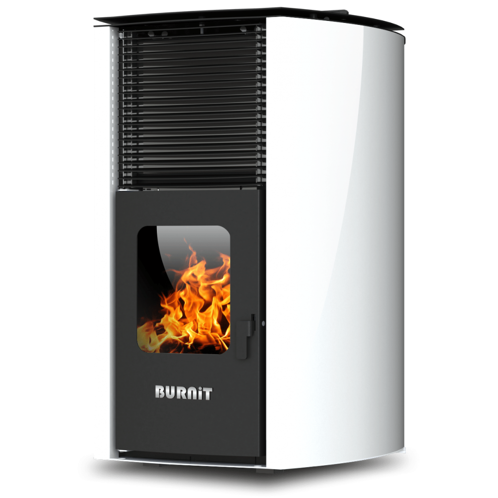 Pellet stove with back boiler BURNiT Advant 25kW, white | Pellet Stoves With Back Boiler | Pellet Stoves |