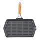 Cast iron grill pan with foldable wooden handle, 35x21 cm | Cast iron plate |  |