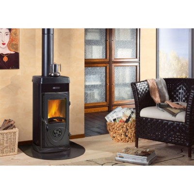 Italian cast iron wood burning stove La Nordica Super Junior black, 5.0kW - Italian wood burning stoves and fireplaces