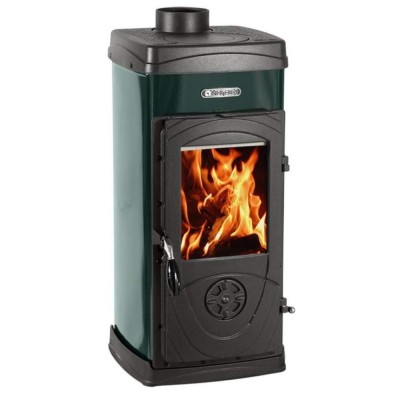 Italian cast iron wood burning stove La Nordica Super Junior green, 5.0kW - Italian wood burning stoves and fireplaces