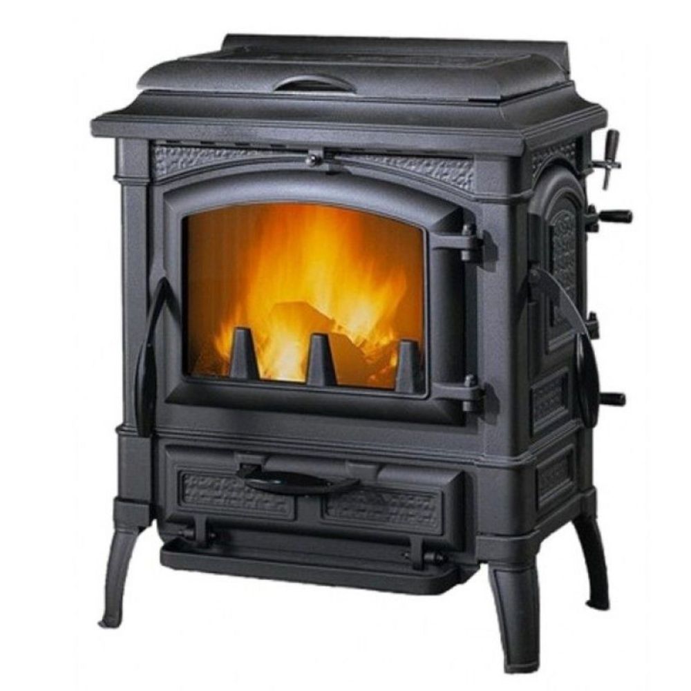 Italian cast iron wood burning stove La Nordica  Isetta con cerchi EVO 4.0 with cooktop, 7.3kW |  |  |