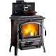 Italian cast iron wood burning stove La Nordica  Isetta con cerchi EVO 4.0 with cooktop, 7.3kW |  |  |