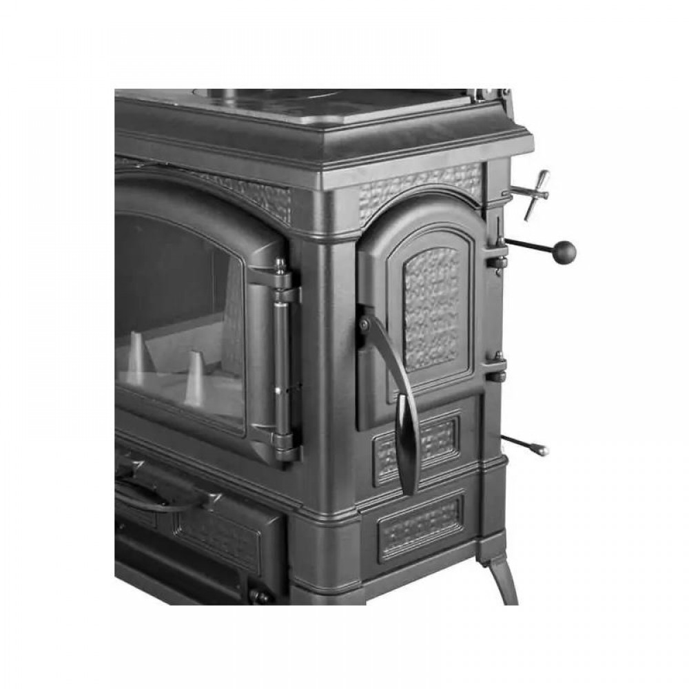 Italian cast iron wood burning stove La Nordica  Isetta con cerchi EVO 4.0 with cooktop, 7.3kW |  |  |