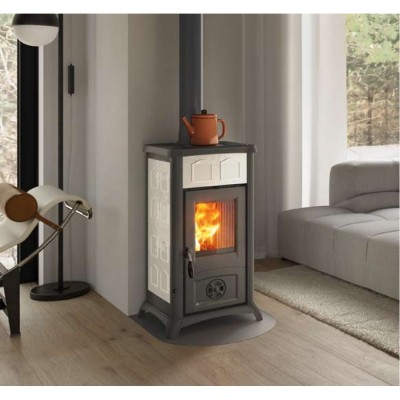 Italian wood burning stove La Nordica Gemma White, 6kW - Italian wood burning stoves and fireplaces