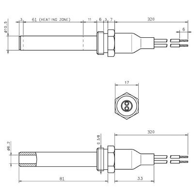 Ceramic igniter / heating element for pellet stoves Eco Spar, BURNiT, Warmflow, Adler, AMG, Ecoteck and others, total length 88mm, 250W - Product Comparison