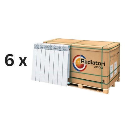 Complete Set of Aluminium Radiators Helyos Evo H700, 6 pcs x 10 sections - Radiators