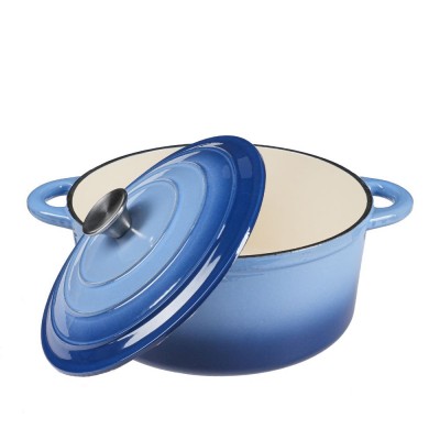 Enameled cast iron pot, Blue, Ф22 - Cast iron pot