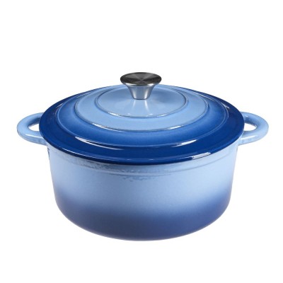 Enameled cast iron pot, Blue, Ф22 - Cast iron pot