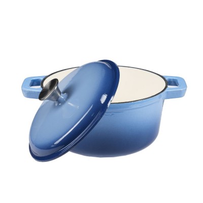 Enameled cast iron pot, Blue, Ф24 - Cast iron pot