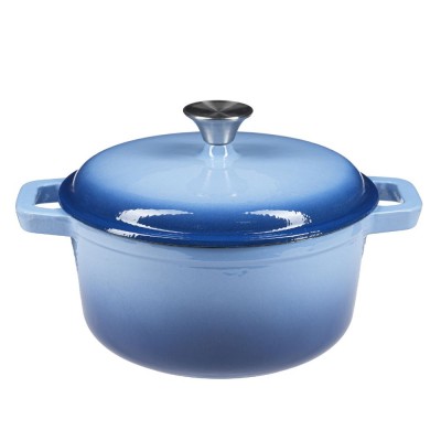 Enameled cast iron pot, Blue, Ф24 - Cast iron pot